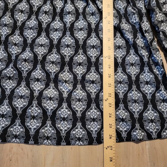 Vintage Anne Klein Polyester Black White Patterned Top 3/4 Sleeve Est Sz L - Picture 5 of 8